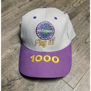 Vintage 90s Disney World Who Wants to be a Millionaire Strap Back Hat Cap